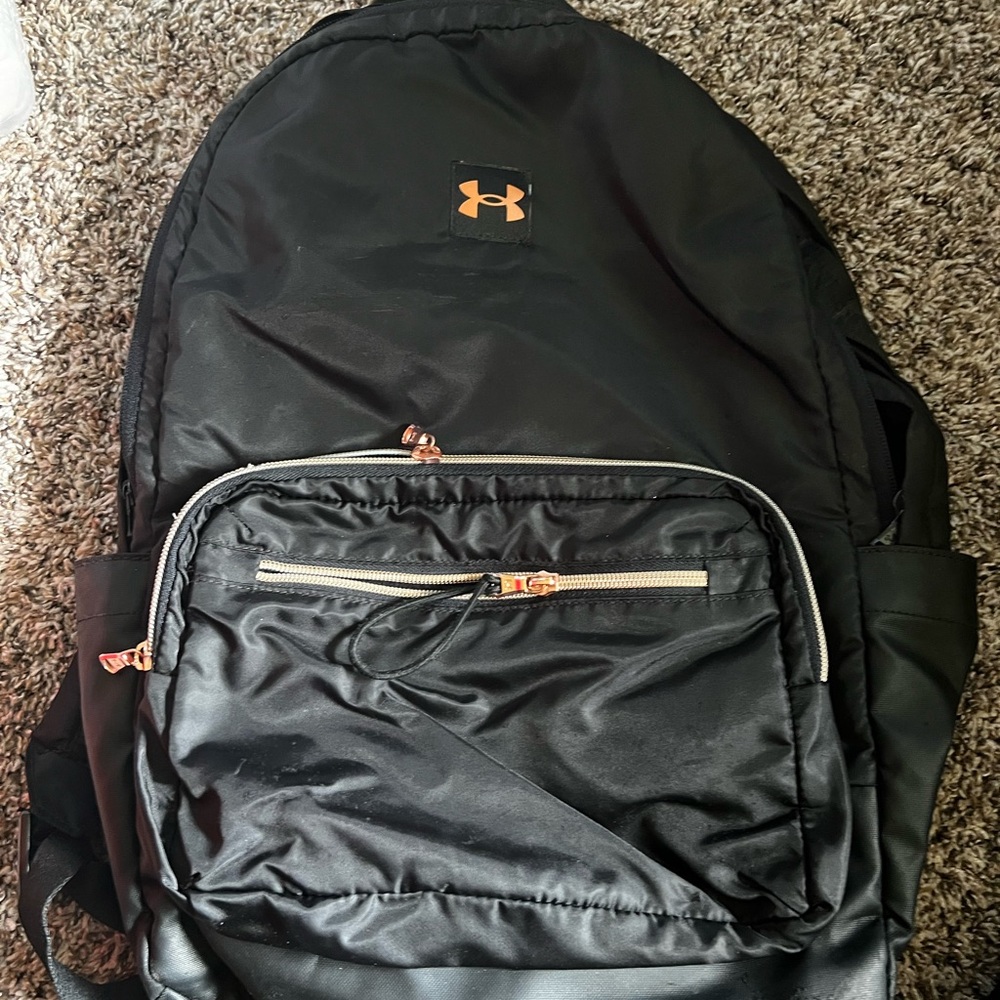 Under Armour Black and Orange Backpack